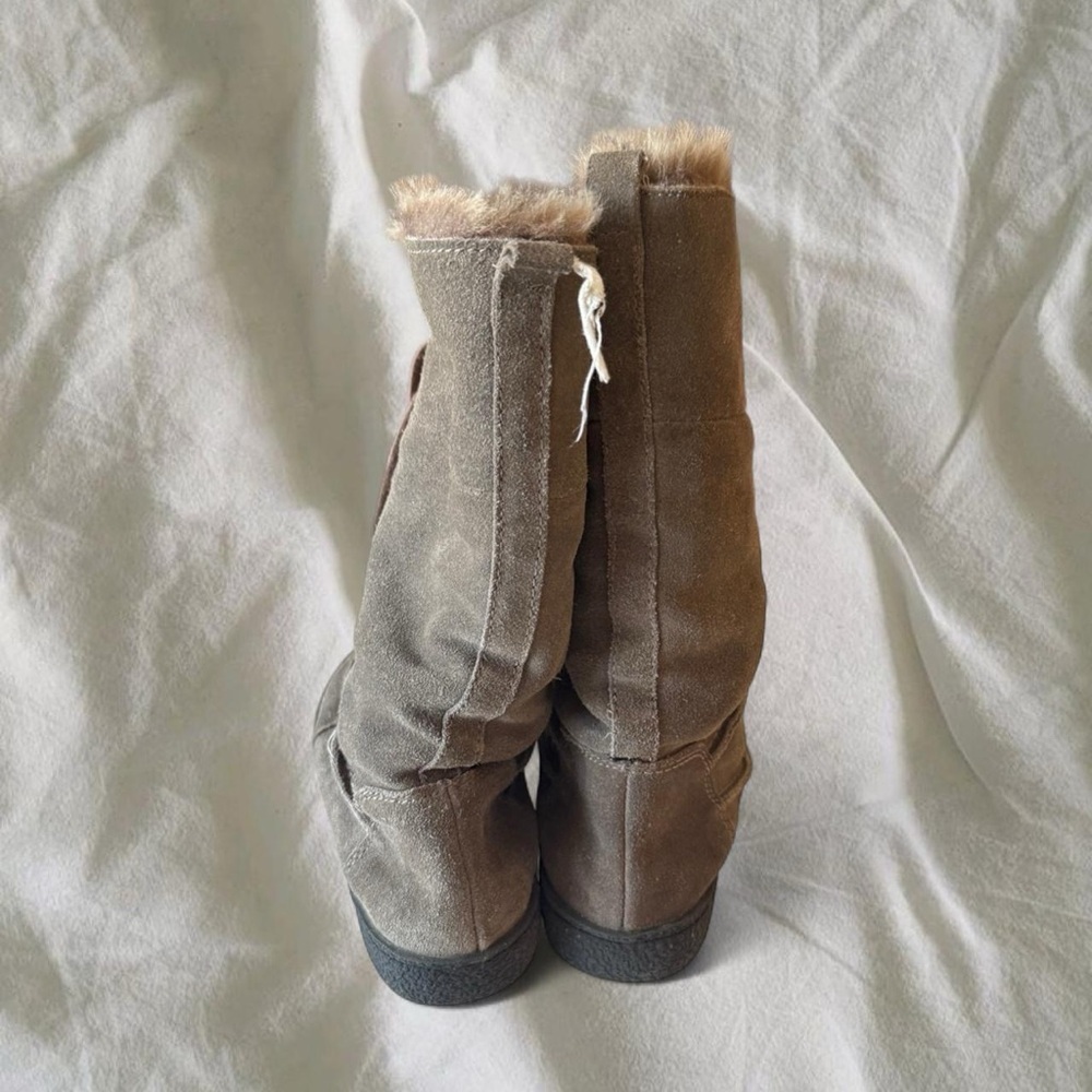 Gray Faux Fur-Lined Women's Boots - Picture 3 of 5